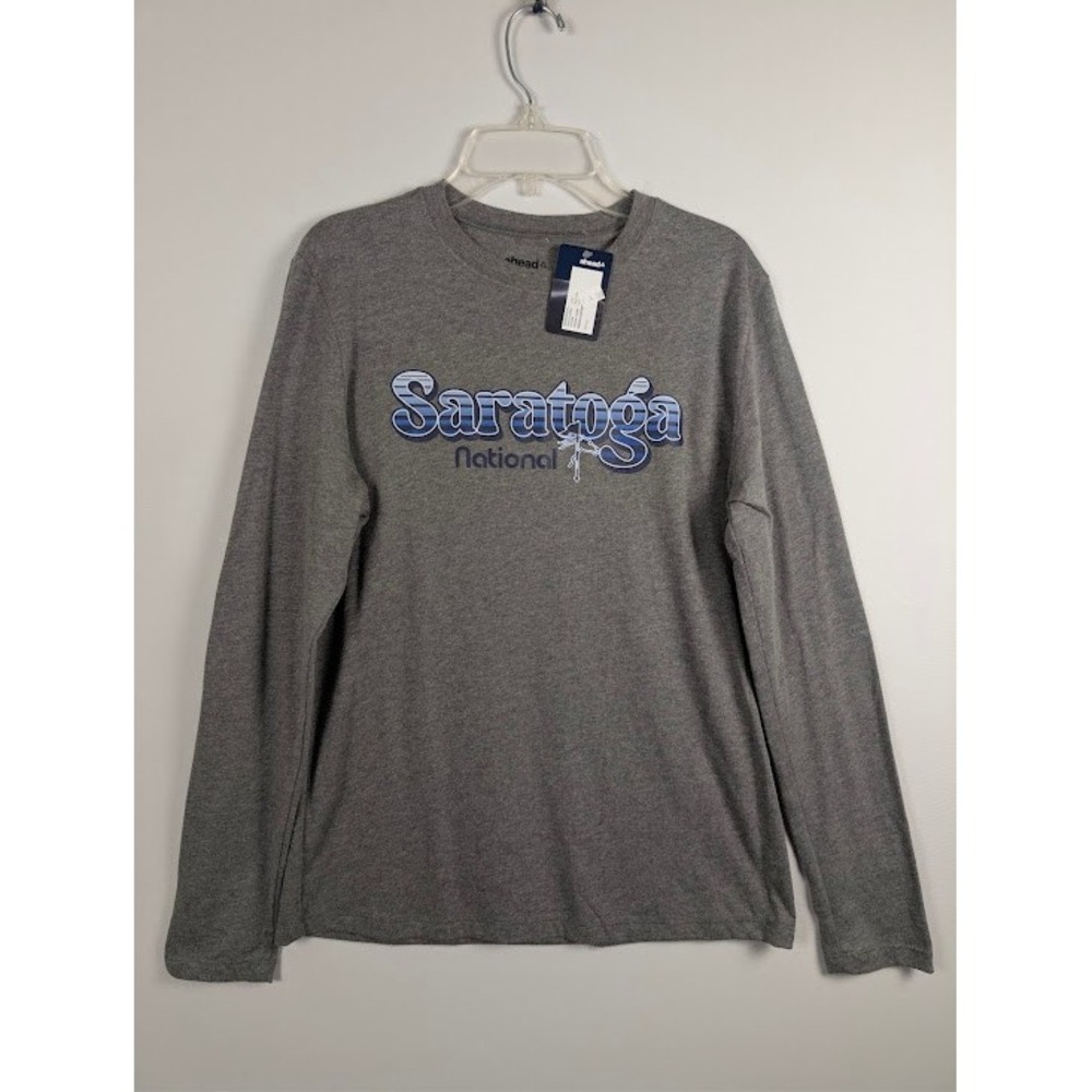 Ahead Saratoga National Golf Long Sleeve T-Shirt Womens M Grey Blue Graphic
